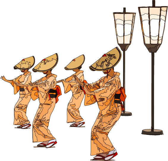 おわら風の盆のイメージイラスト